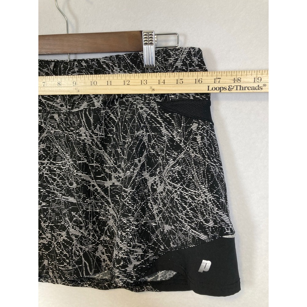 Prince Womens Black White Abstract Print Tennis Skort Size M Built-in Shorts - Picture 6 of 9